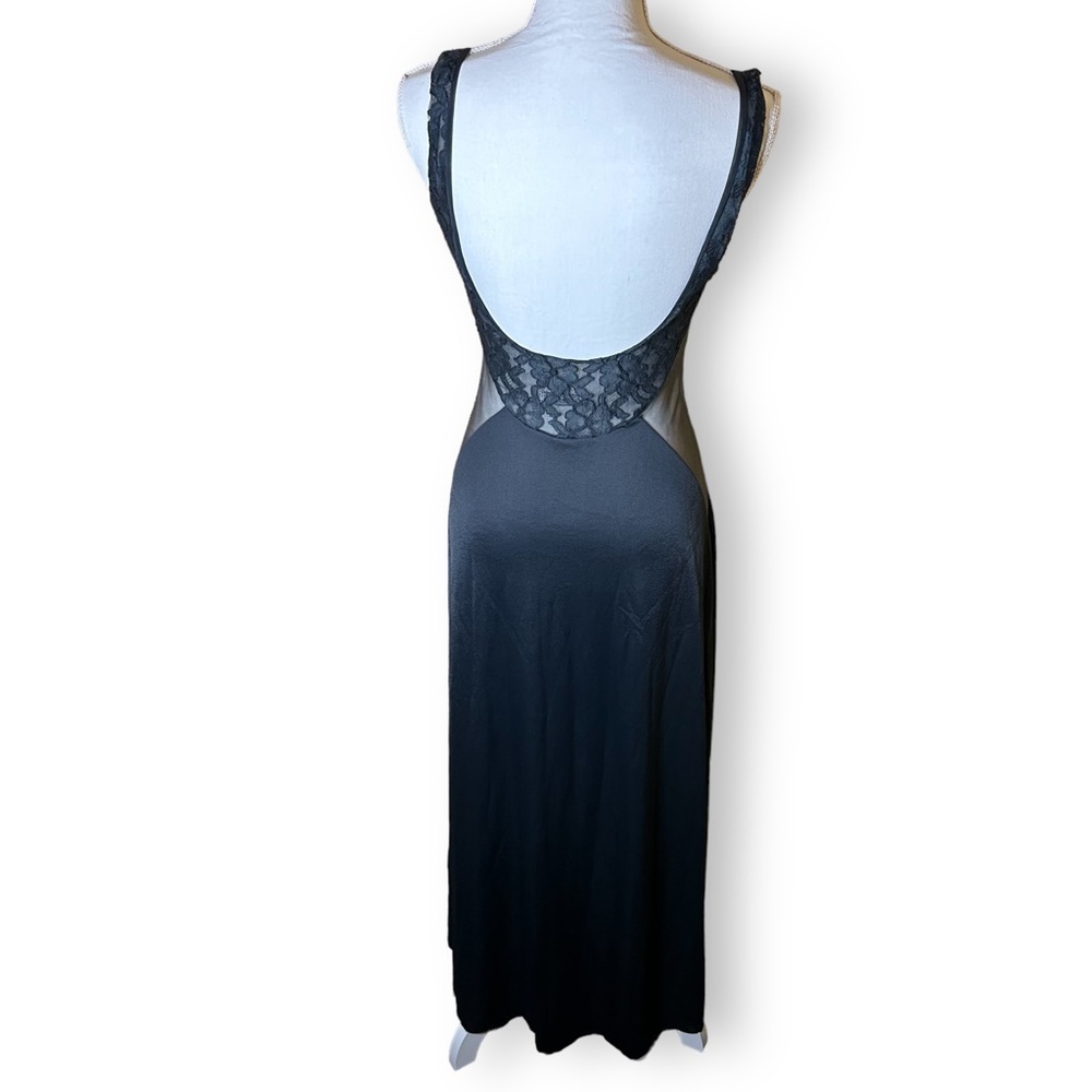 Vintage Black Blanche by Ralph Montenero Lace Mesh Maxi Long Slip Dress Size XS - Picture 12 of 12